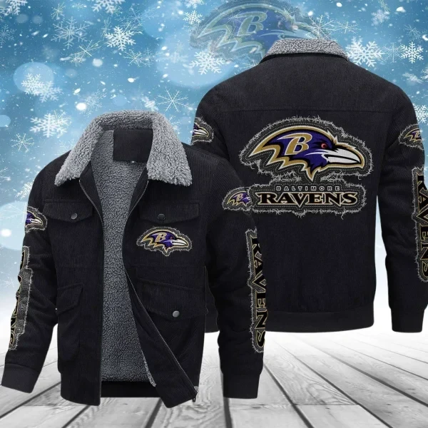 Baltimore Ravens Men's Thickened Corduroy Jacket ( SIZE M - 8 XL ) PBIMY1F