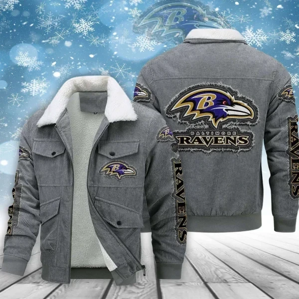 Baltimore Ravens Men's Thickened Corduroy Jacket ( SIZE M - 8 XL ) PBIMY1F