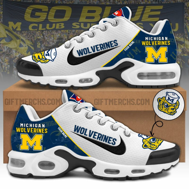 Michigan Wolverines Personalized Plus T-N Youth Sneakers T8D436G