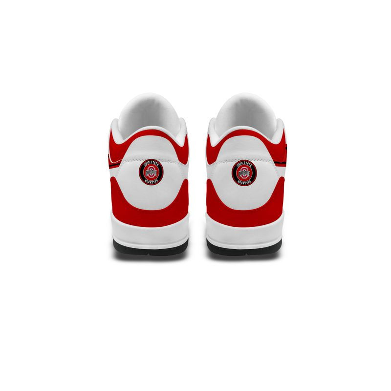 Ohio State Buckeyes Basic White Genuine Leather JD03 Shoes Men and Women PB1SRN9