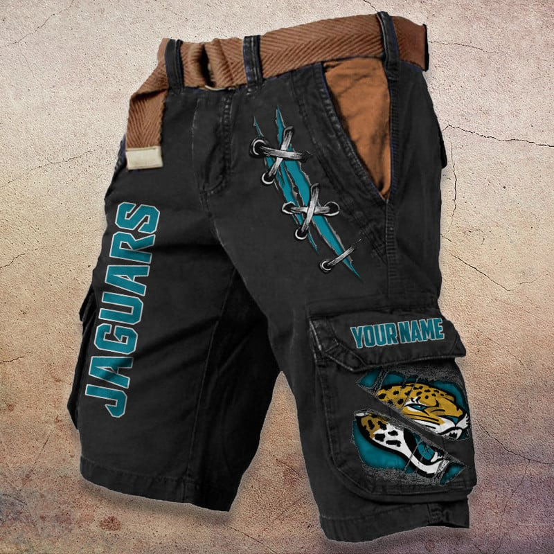 Jacksonville Jaguars Pocket Print Cargo Shorts (Belt Not Included) S9MCS144