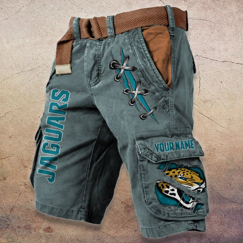 Jacksonville Jaguars Pocket Print Cargo Shorts (Belt Not Included) PBADH8D