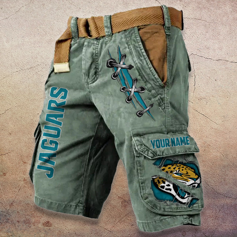 Jacksonville Jaguars Pocket Print Cargo Shorts (Belt Not Included) PBADH8D