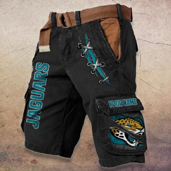 Jacksonville Jaguars Pocket Print Cargo Shorts (Belt Not Included) PBADH8D