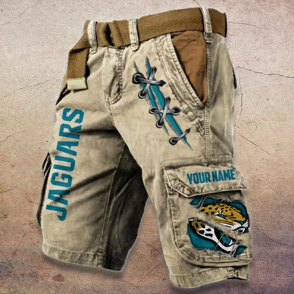 Jacksonville Jaguars Pocket Print Cargo Shorts (Belt Not Included) PBADH8D