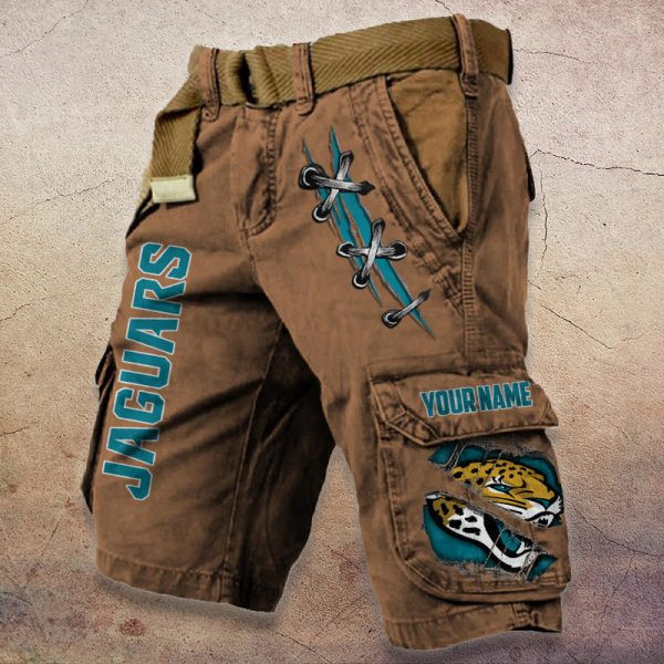 Jacksonville Jaguars Pocket Print Cargo Shorts (Belt Not Included) PBADH8D