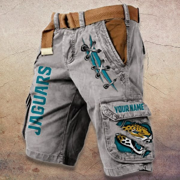 Jacksonville Jaguars Pocket Print Cargo Shorts (Belt Not Included) PBADH8D
