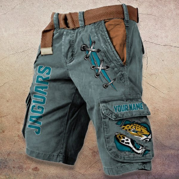 Jacksonville Jaguars Pocket Print Cargo Shorts (Belt Not Included) PBADH8D