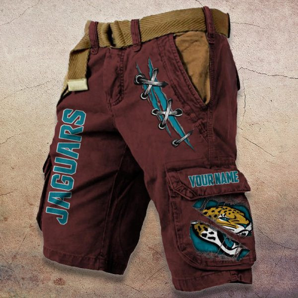 Jacksonville Jaguars Pocket Print Cargo Shorts (Belt Not Included) PBADH8D