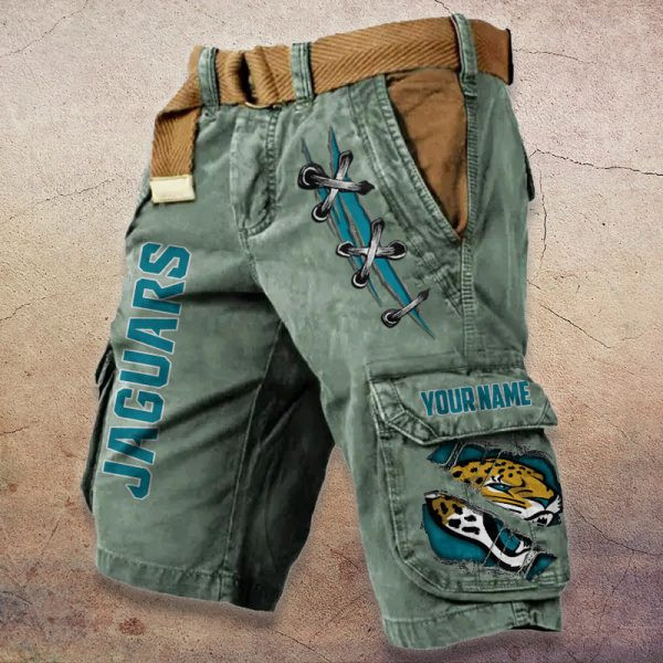 Jacksonville Jaguars Pocket Print Cargo Shorts (Belt Not Included) PBADH8D