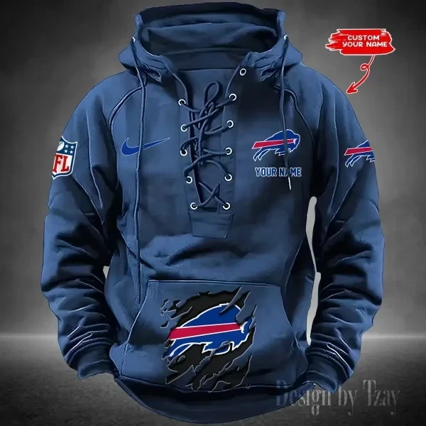 Buffalo Bills Men's Hooded Lace-up Hoodie PB1ZVG9