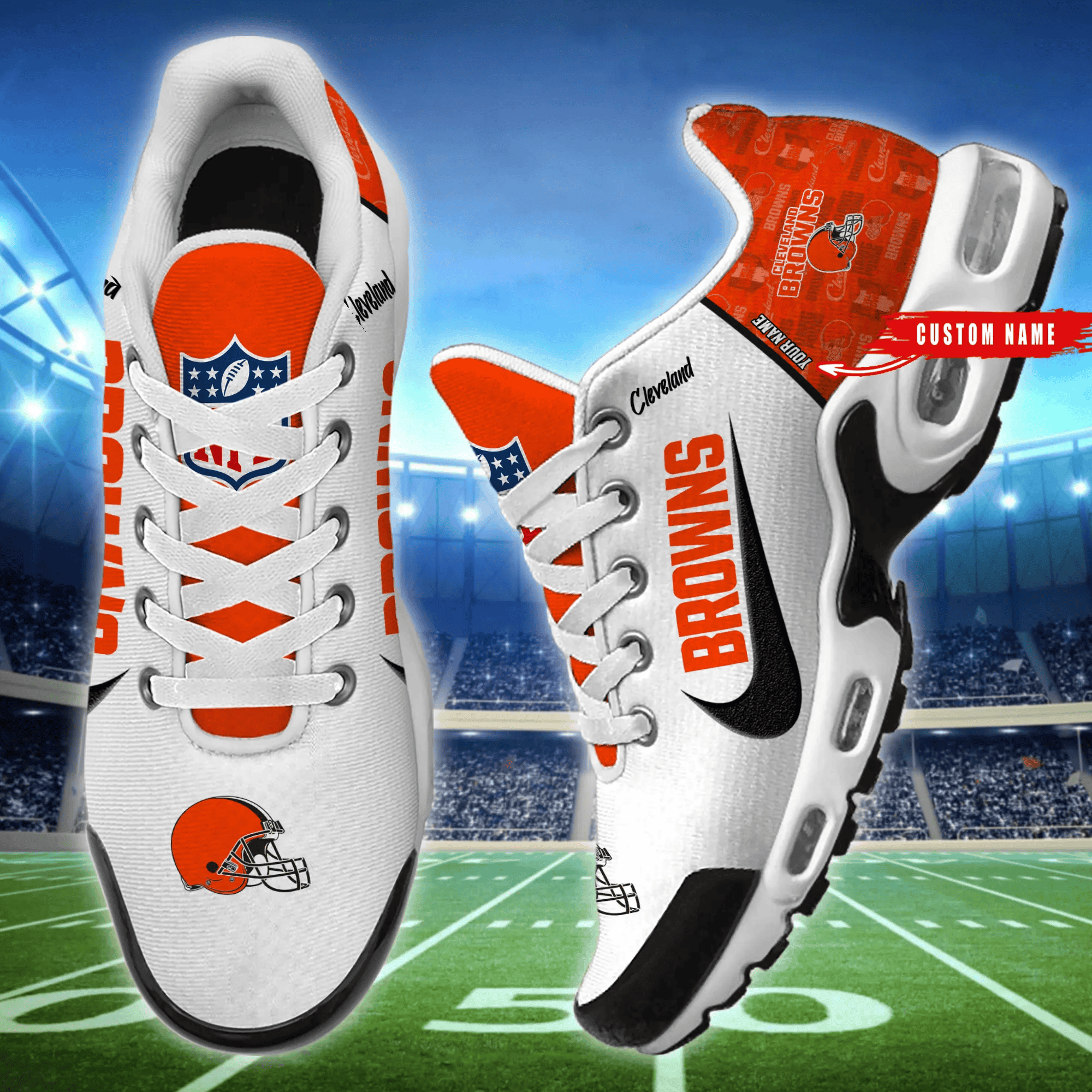 Cleveland Browns Personalized Plus T-N Youth Sneakers BGTN235