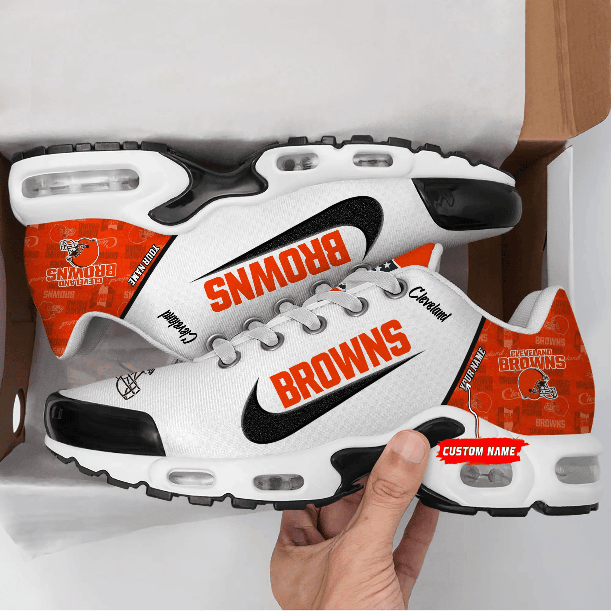 Cleveland Browns Personalized Plus T-N Youth Sneakers PBCHO9D