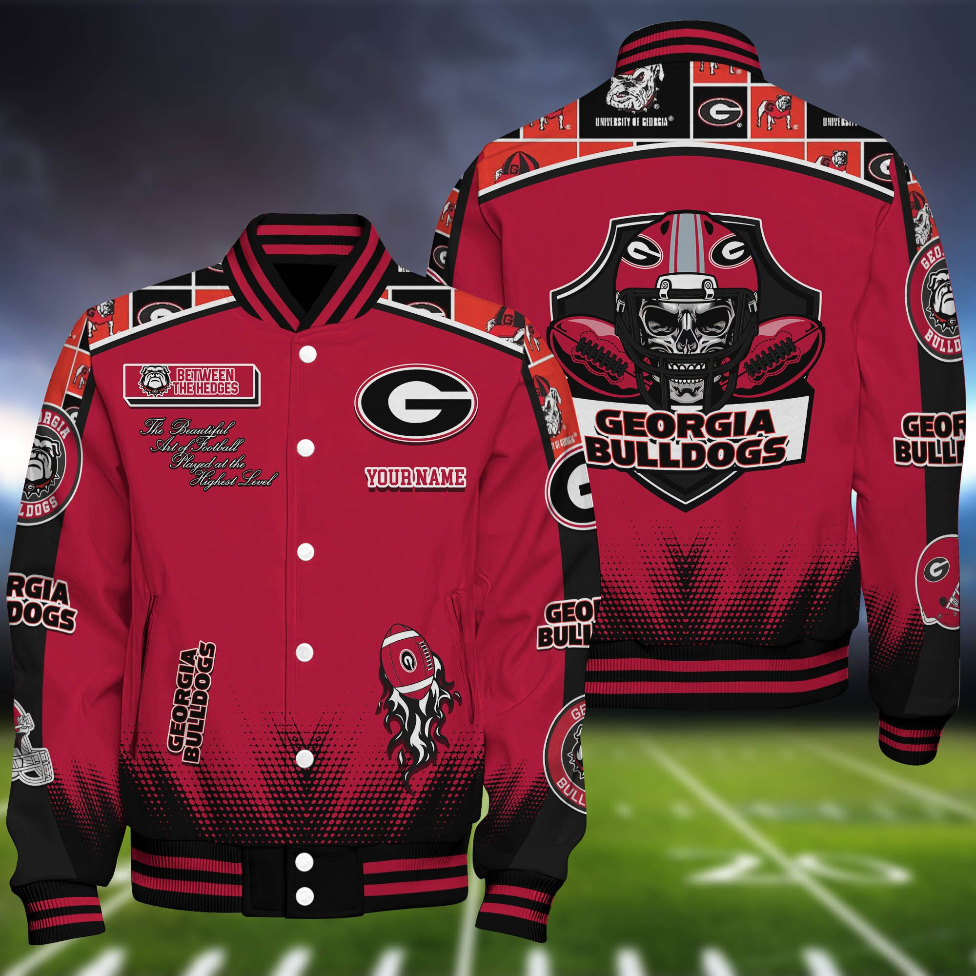 Georgia Bulldogs Baseball Jacket Personalized Your Name, Jackets For Sport Fans ETHY-0115486A