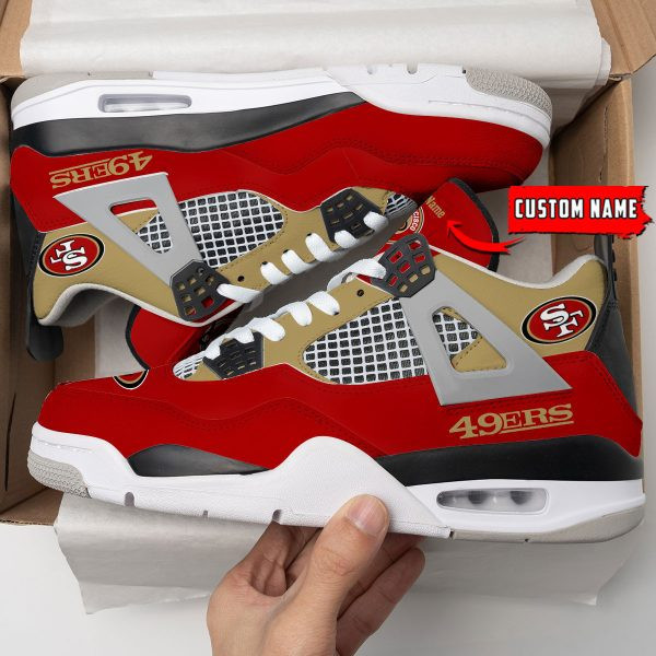 San Francisco 49ers Personalized AJ4 Sneaker PBE6R7R