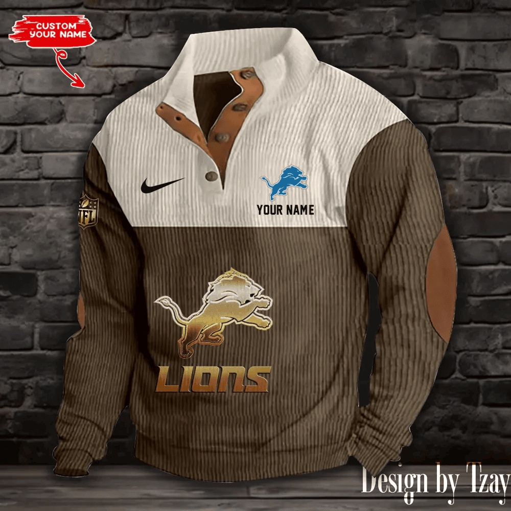 Detroit Lions Sports Print Sweatshirt PBH69CR