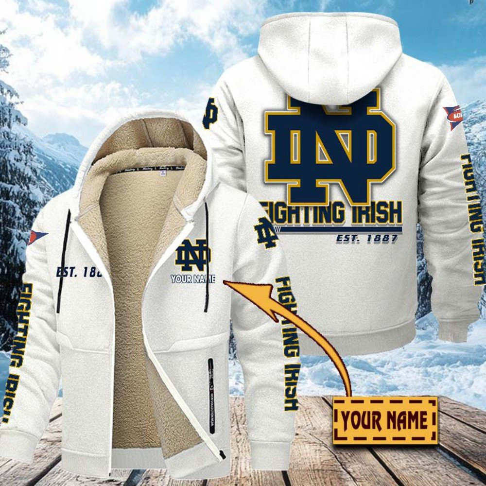 Notre Dame Hoodie Zip Velvet Coat PBF2FZQ