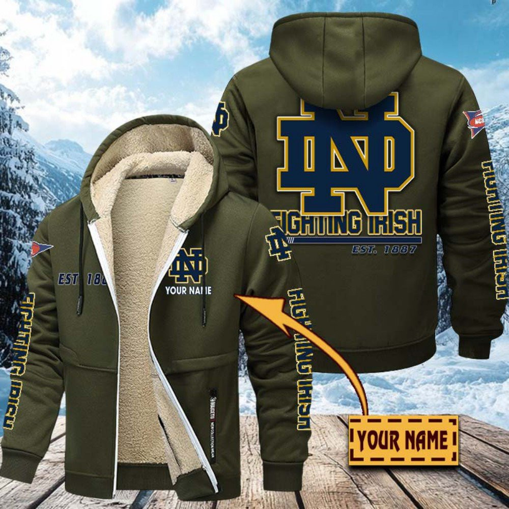 Notre Dame Hoodie Zip Velvet Coat PBF2FZQ