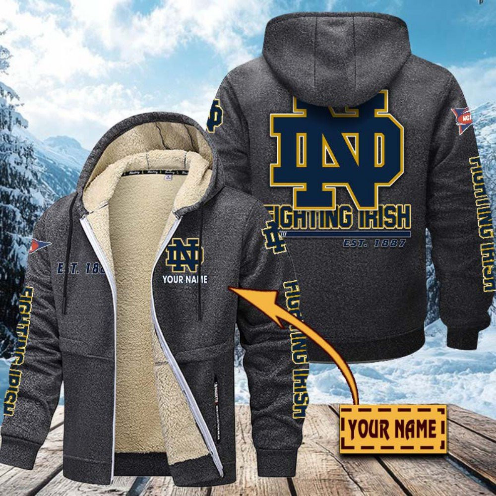 Notre Dame Hoodie Zip Velvet Coat PBF2FZQ