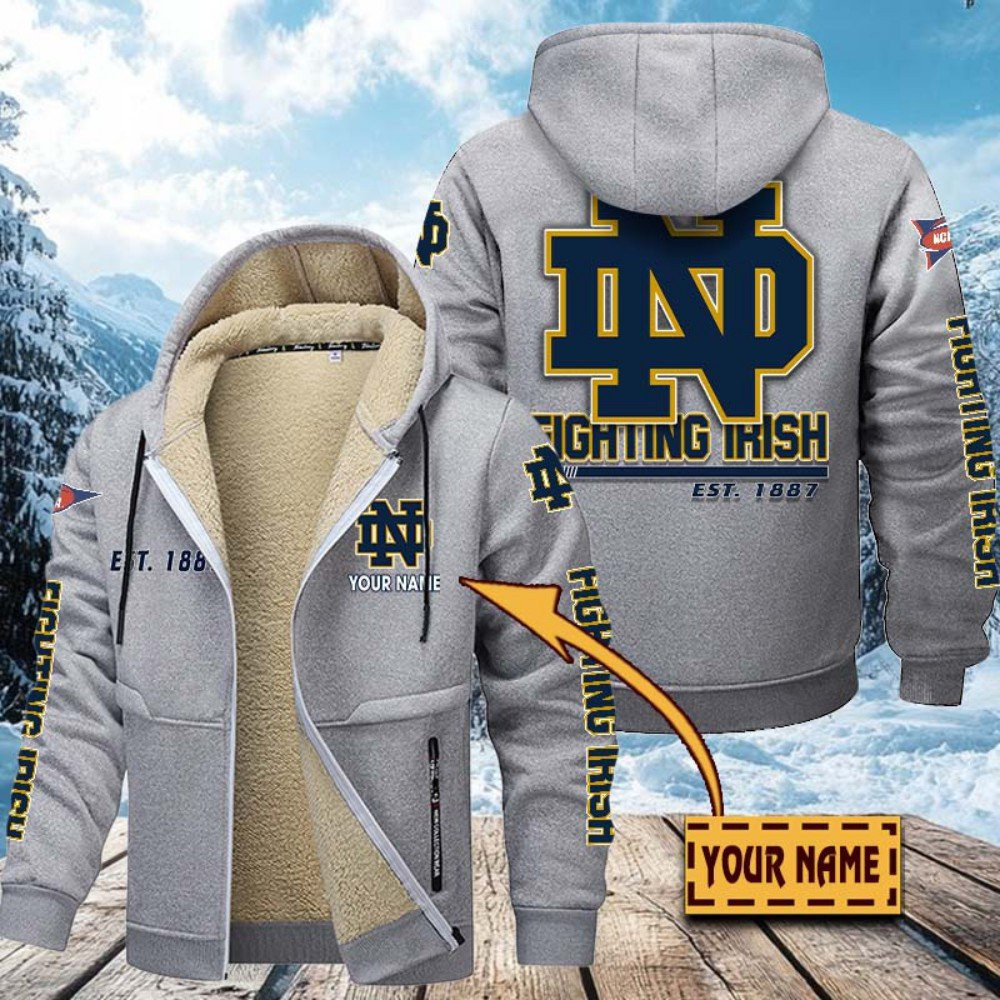 Notre Dame Hoodie Zip Velvet Coat PBF2FZQ