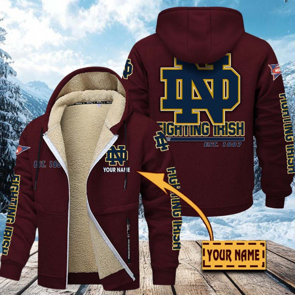 Notre Dame Hoodie Zip Velvet Coat PBF2FZQ