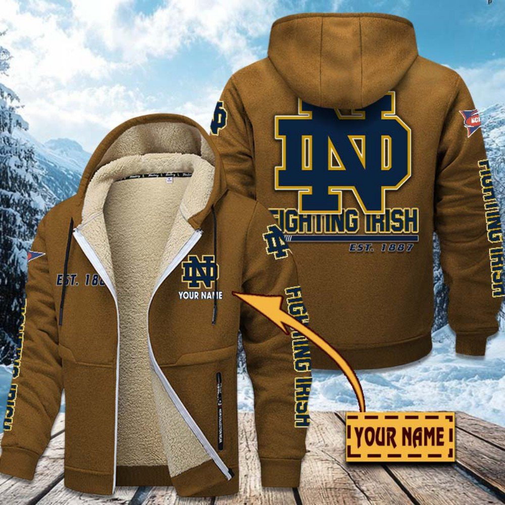 Notre Dame Hoodie Zip Velvet Coat PBF2FZQ