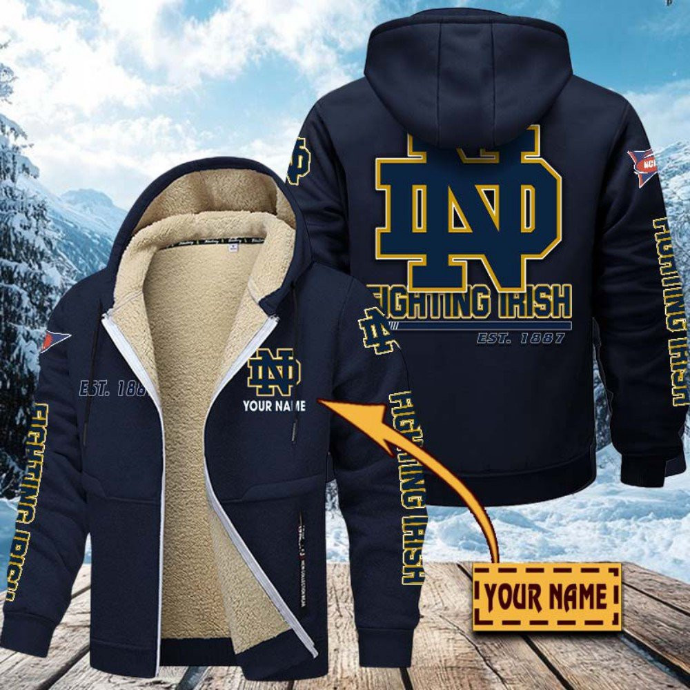 Notre Dame Hoodie Zip Velvet Coat PBF2FZQ