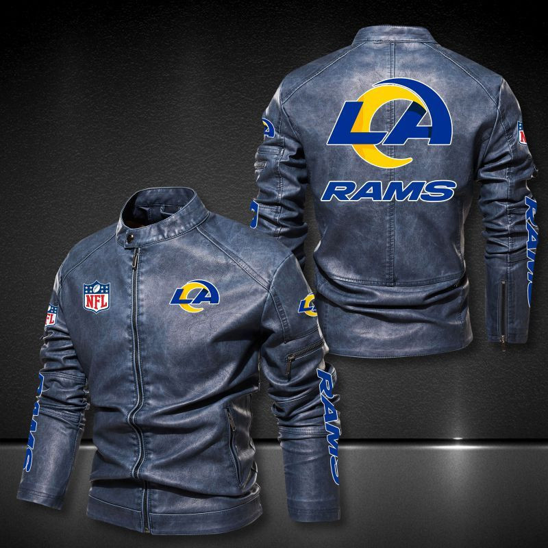 Los Angeles Rams Stand-up Collar Leather Jacket PBPQV6K