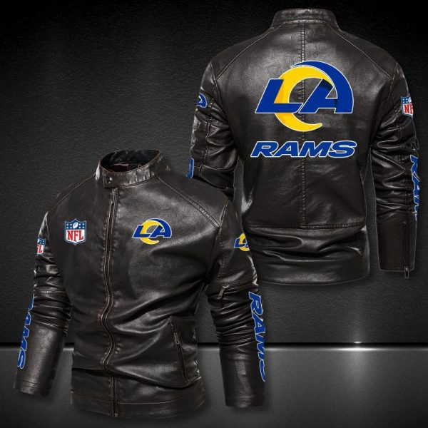 Los Angeles Rams Stand-up Collar Leather Jacket PBPQV6K