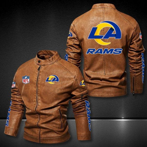 Los Angeles Rams Stand-up Collar Leather Jacket PBPQV6K