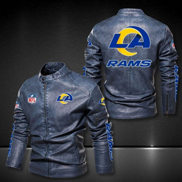 Los Angeles Rams Stand-up Collar Leather Jacket PBPQV6K