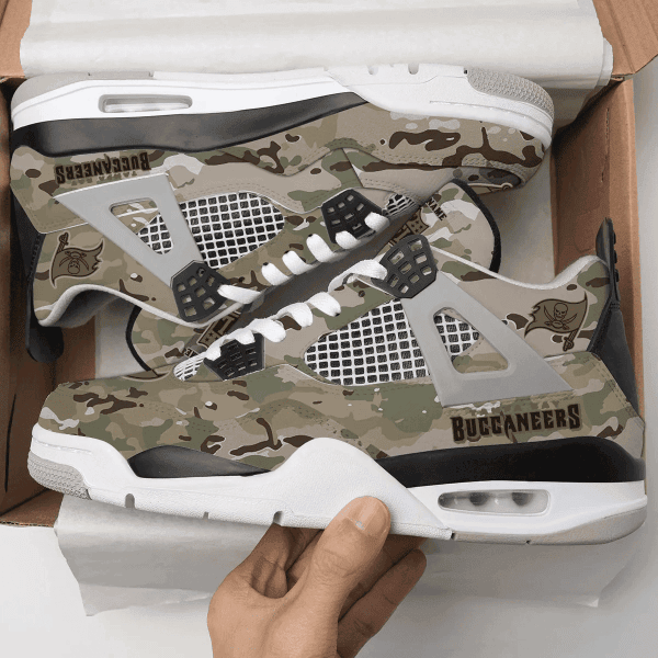 Tampa Bay Buccaneers Camo Personalized AJ4 Sneaker PB3ZOTB