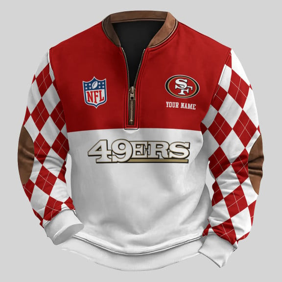 San Francisco 49ers NFL Half Button Long Sleeve Hoodie S9DBSCH111
