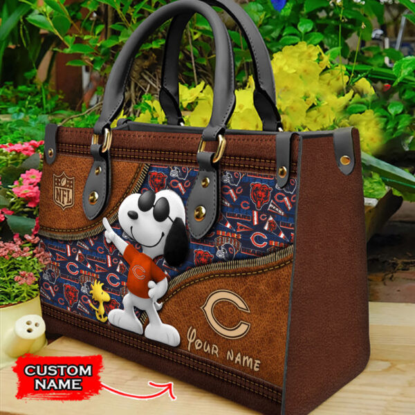 Chicago Bears Personalized Leather Hand Bag PB48X22