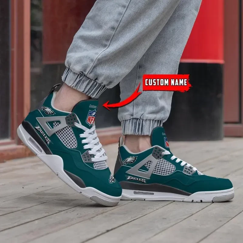 Philadelphia Eagles Personalized AJ4 Sneaker PBEPJQ2