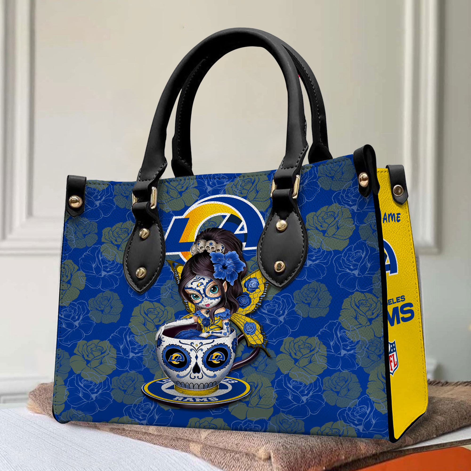 Los Angeles Rams Personalized Leather Hand Bag PB43V2N