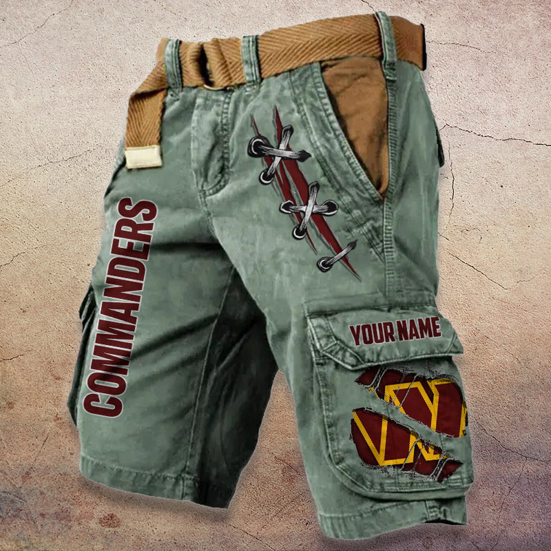 Washington Commanders Pocket Print Cargo Shorts (Belt Not Included) PBI9O74