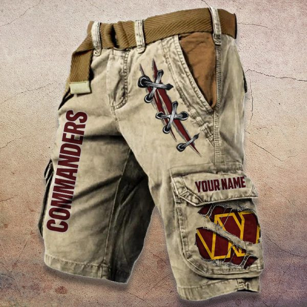 Washington Commanders Pocket Print Cargo Shorts (Belt Not Included) PBI9O74