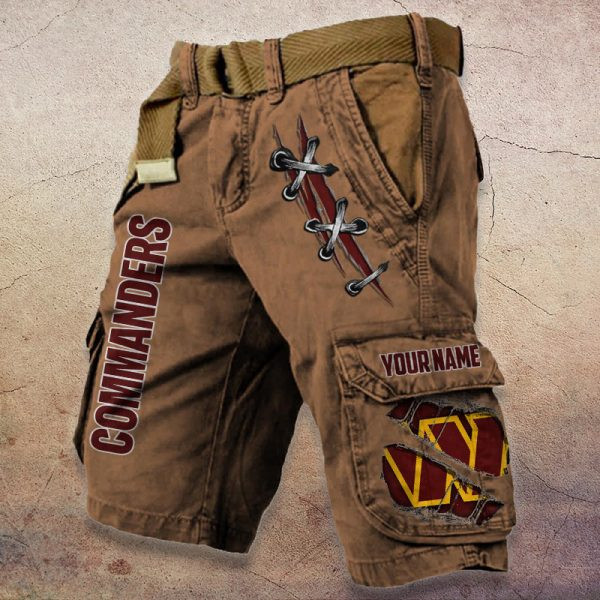 Washington Commanders Pocket Print Cargo Shorts (Belt Not Included) PBI9O74