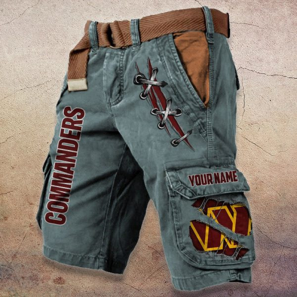 Washington Commanders Pocket Print Cargo Shorts (Belt Not Included) PBI9O74
