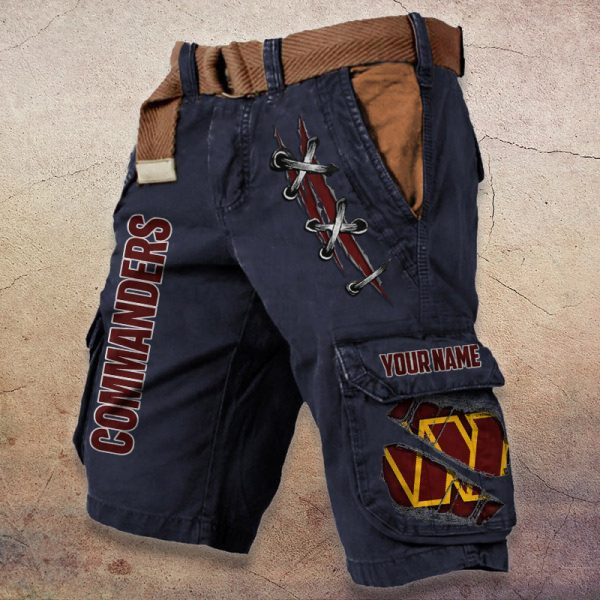 Washington Commanders Pocket Print Cargo Shorts (Belt Not Included) PBI9O74