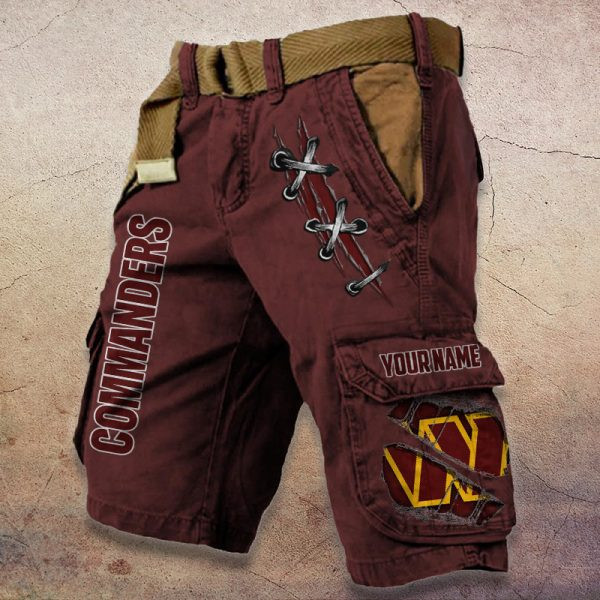 Washington Commanders Pocket Print Cargo Shorts (Belt Not Included) PBI9O74