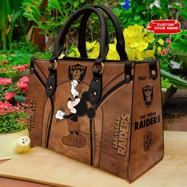 Las Vegas Raiders Personalized Leather Hand Bag PBJ2JR3
