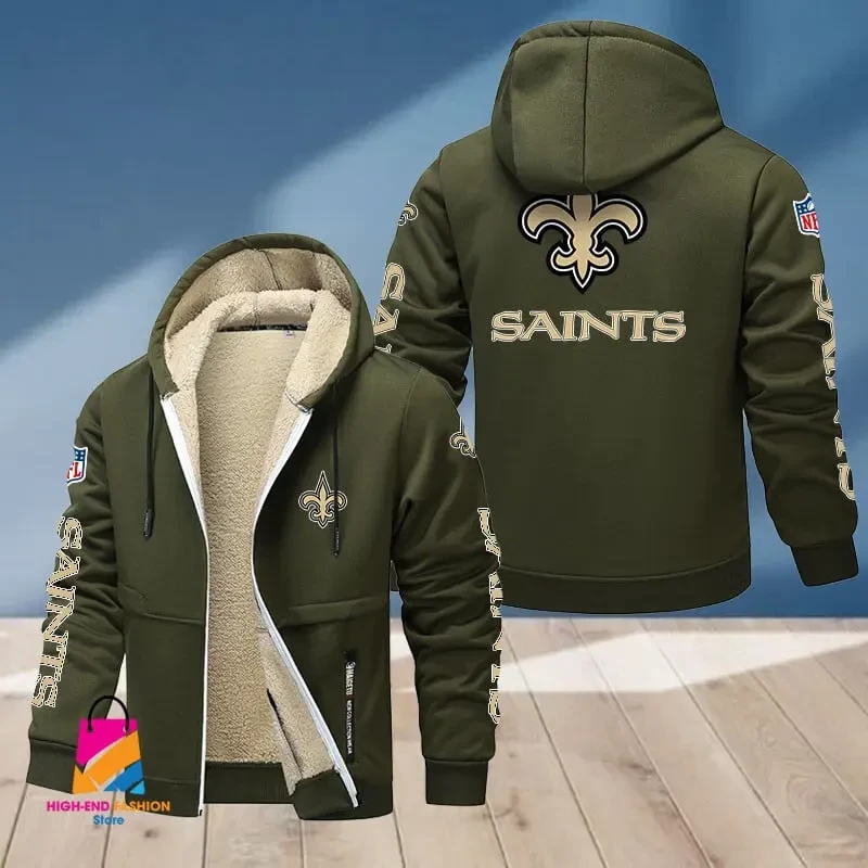 New Orleans Saints Multicolor Thickened Zipper Hoodies PBJA6GC