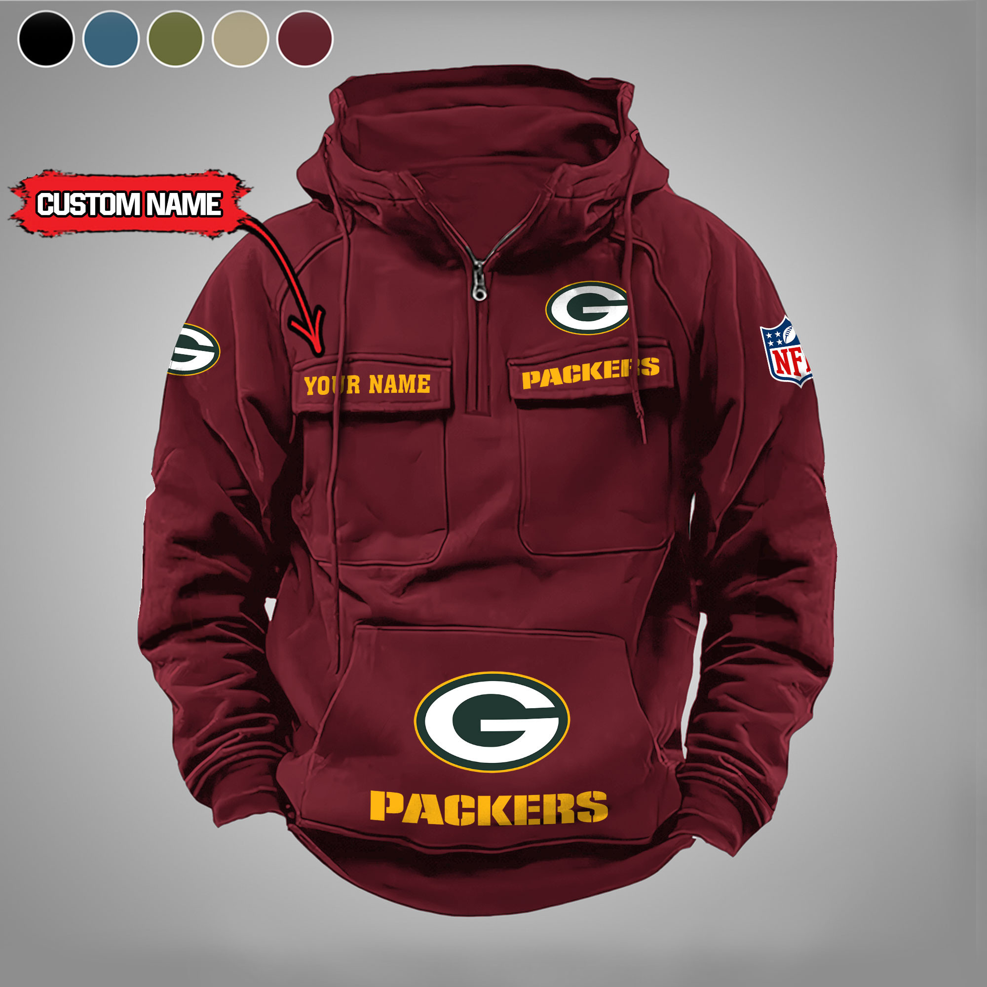 Green Bay Packers Vintage Men Hoodies DV5 PBZW61T