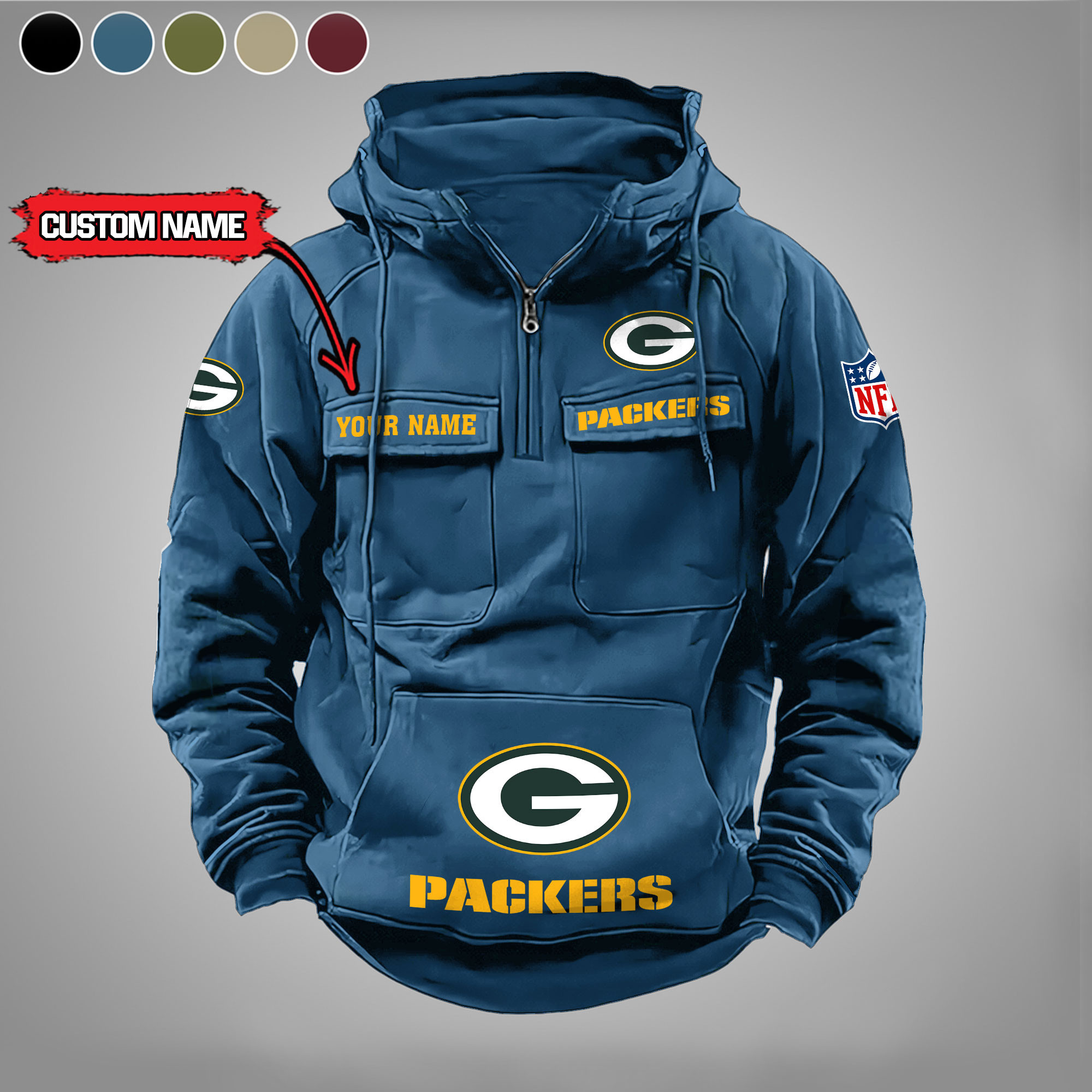 Green Bay Packers Vintage Men Hoodies DV5 PBZW61T