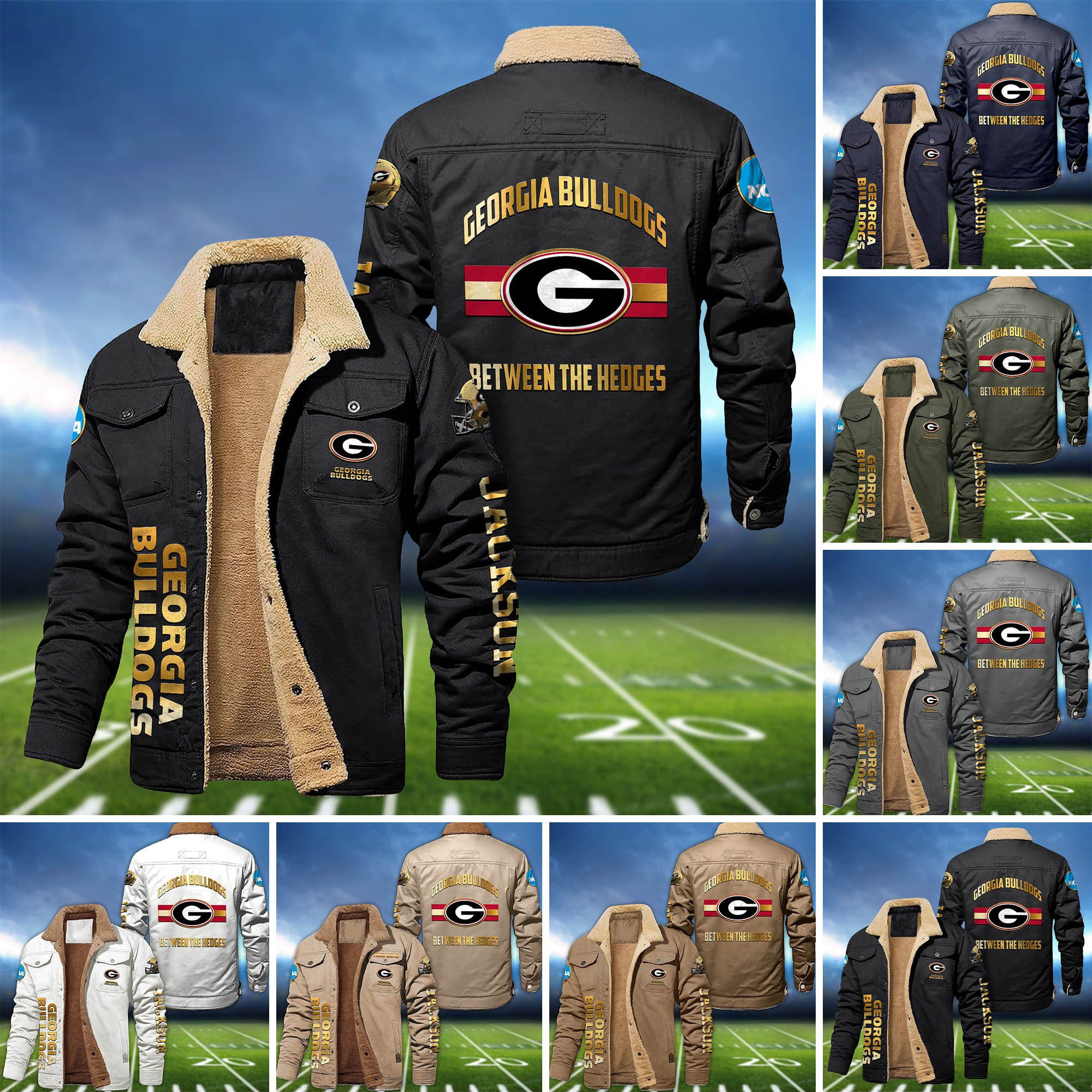 Georgia Bulldogs 2D Fleece Bomber Jacket Personalized Your Name, Sport Jackets, Gifts For Sport Fans ETHY-62794