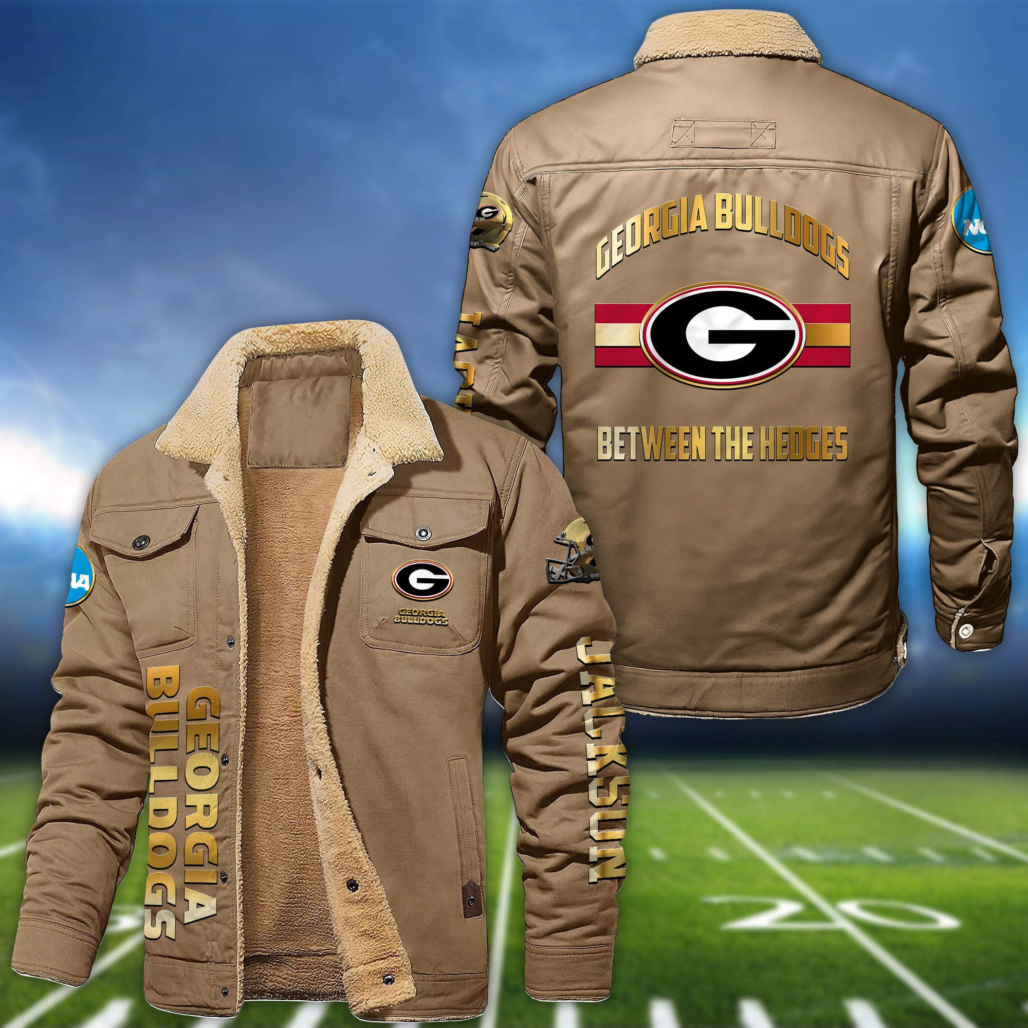 Georgia Bulldogs 2D Fleece Bomber Jacket Personalized Your Name, Sport Jackets, Gifts For Sport Fans PBFJ5P9