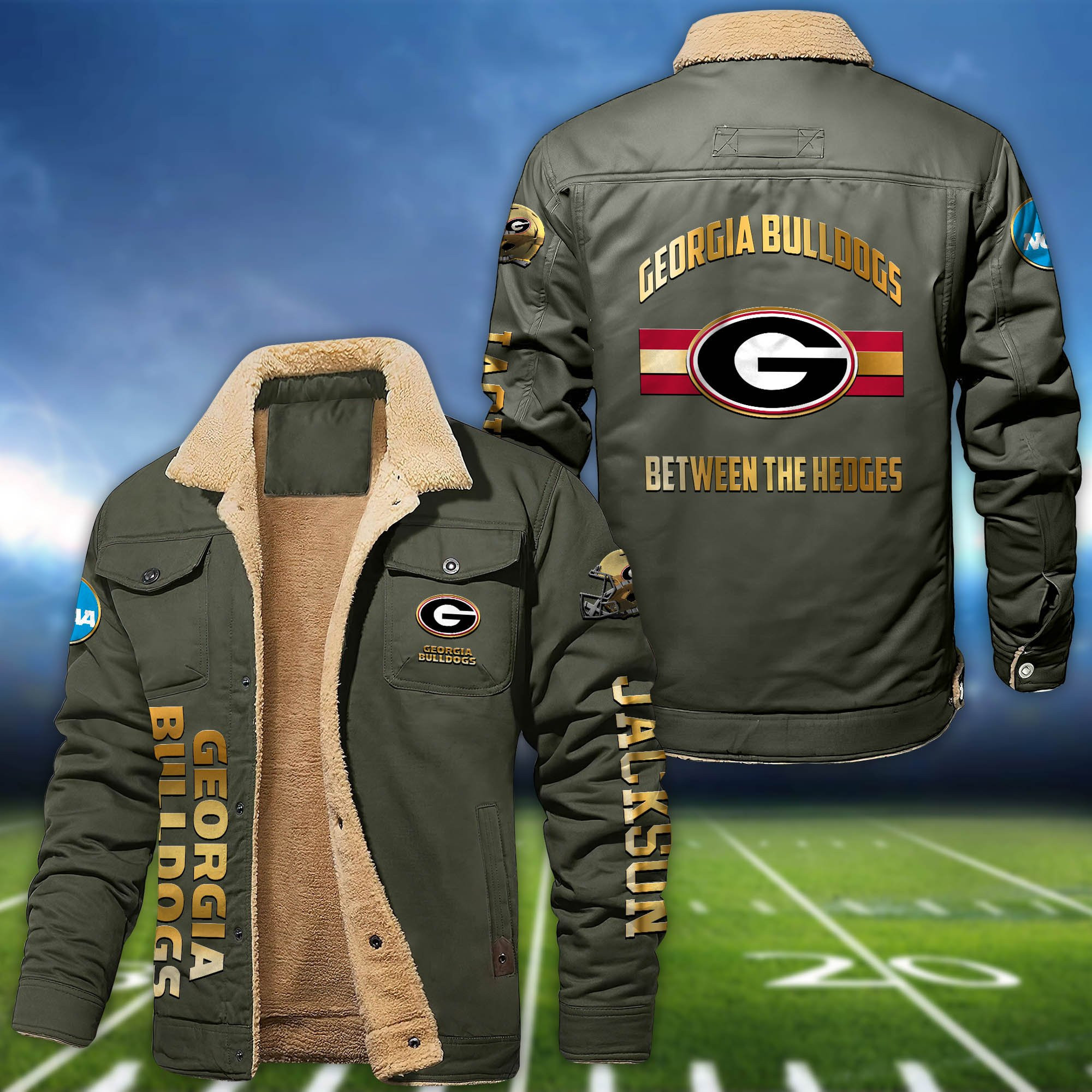 Georgia Bulldogs 2D Fleece Bomber Jacket Personalized Your Name, Sport Jackets, Gifts For Sport Fans PBFJ5P9