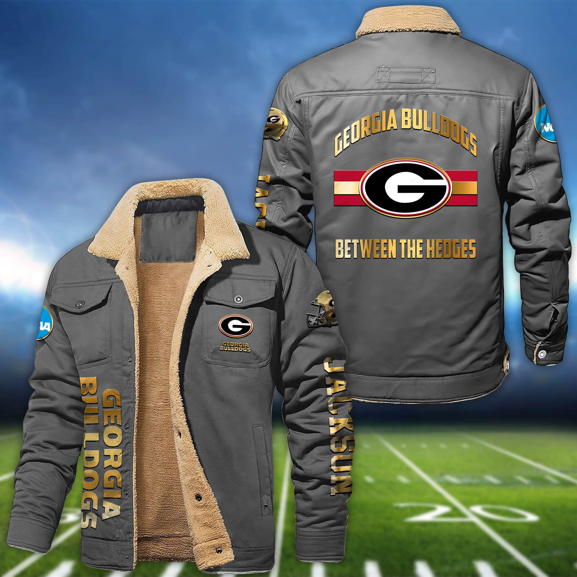 Georgia Bulldogs 2D Fleece Bomber Jacket Personalized Your Name, Sport Jackets, Gifts For Sport Fans PBFJ5P9